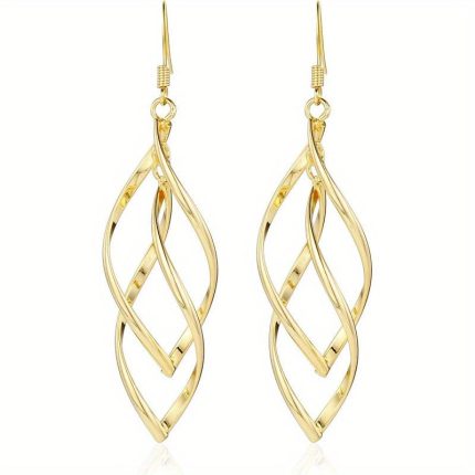 Classic Unlimited Female Earrings with Swirl Lines, Hang Bohemian Pendants