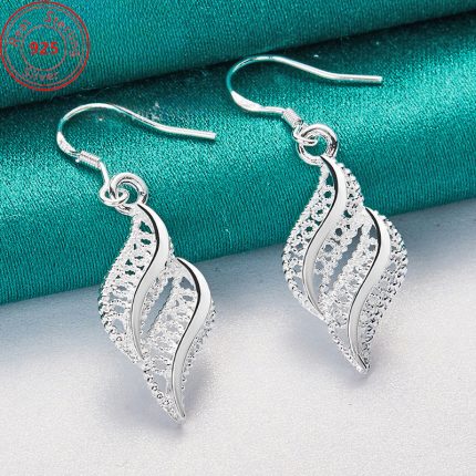 Elegant Style Jewelry For Ladies - Nature Wind 1 S925 Sterling Silver - Flower Leaf - Earrings - Low Allergy - Trendy Gift